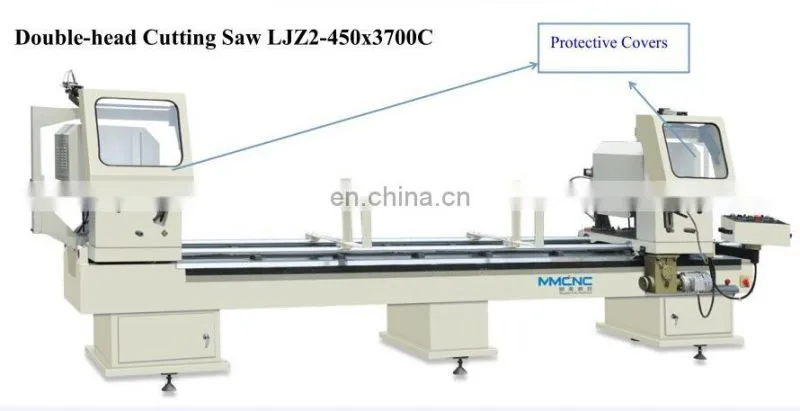 Double mitre Aluminum window cutting saw,Aluminum window process machine supplier -45/+45 /90 angle