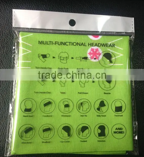 High quality polyester printed fashion 50x25cm seamless multifunctional headwear ,Multifunctional Bandana