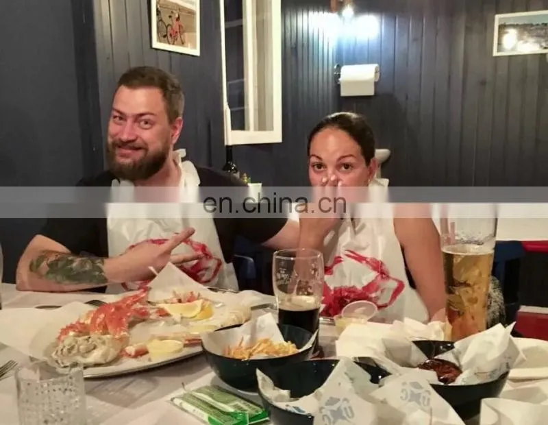 Restaurant Bibs Disposable Plastic+Paper Apron Bibs For Adults