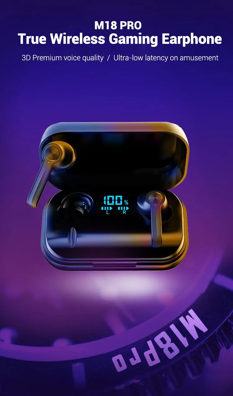 M18 Pro Wireless Headphones Bt 5.0 Earphone Power Bank TWS Earbuds for traveling