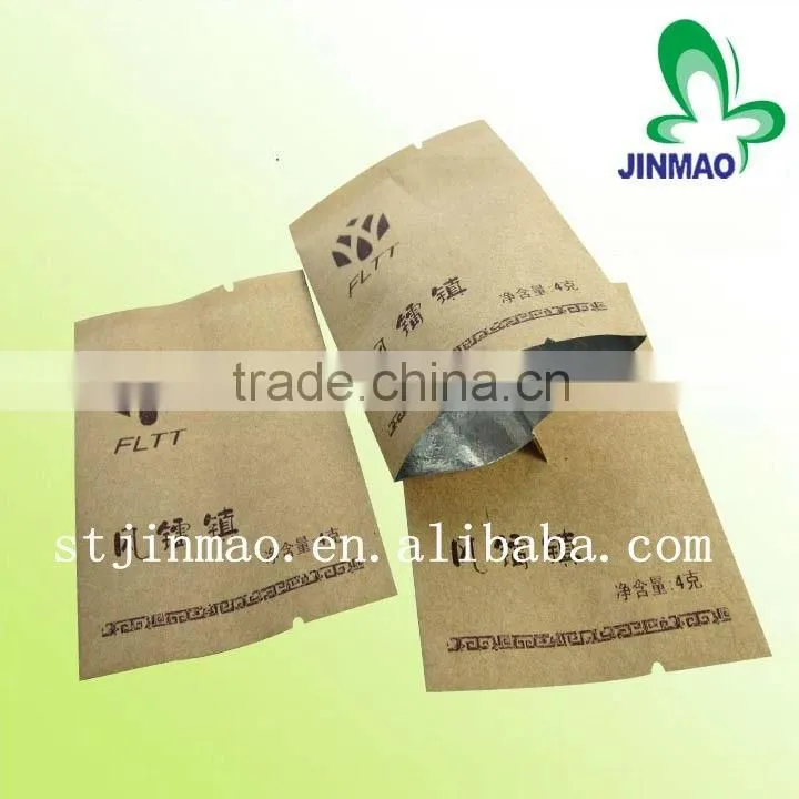 Hot sale standing up kraft paper tea bag