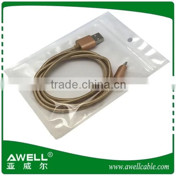 2016 mobile phone micro usb nylon braided data cable For Samsung,iPhone 5 Cable