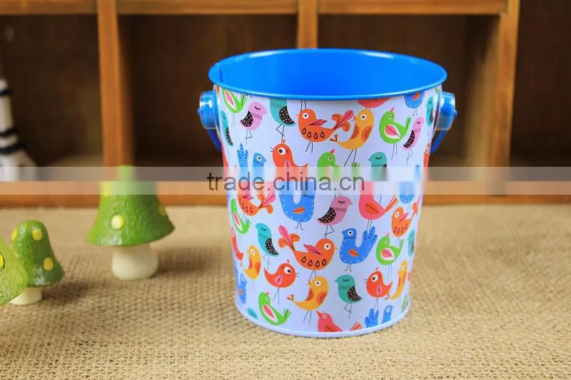mini fancy bucket collection tin box