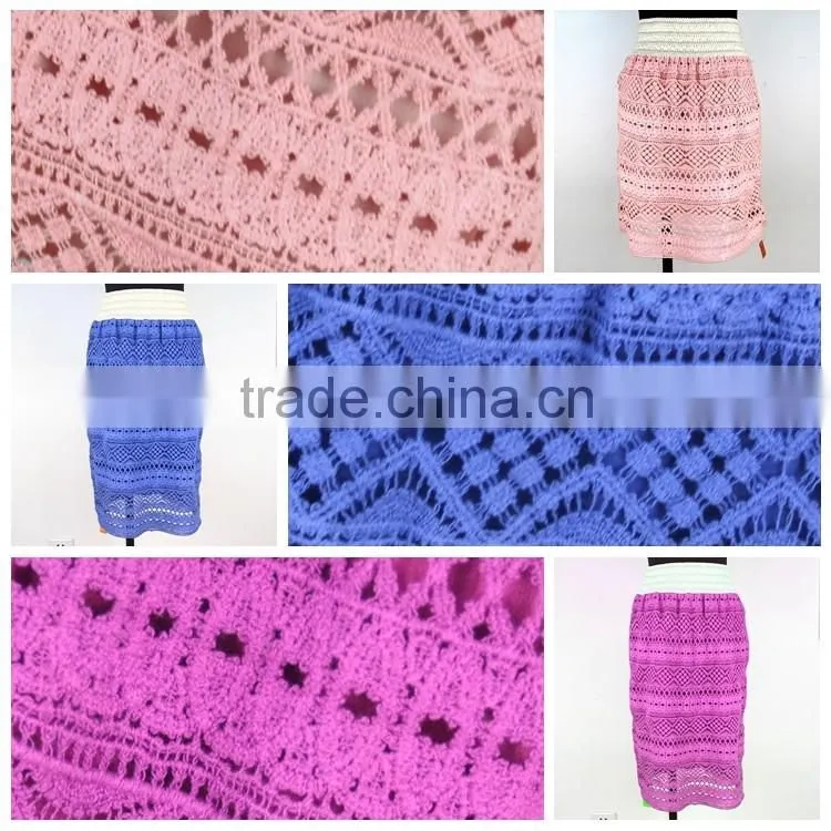 OEM/ODM manufacturer crochet white mesh embroidery french lace adult women skirts