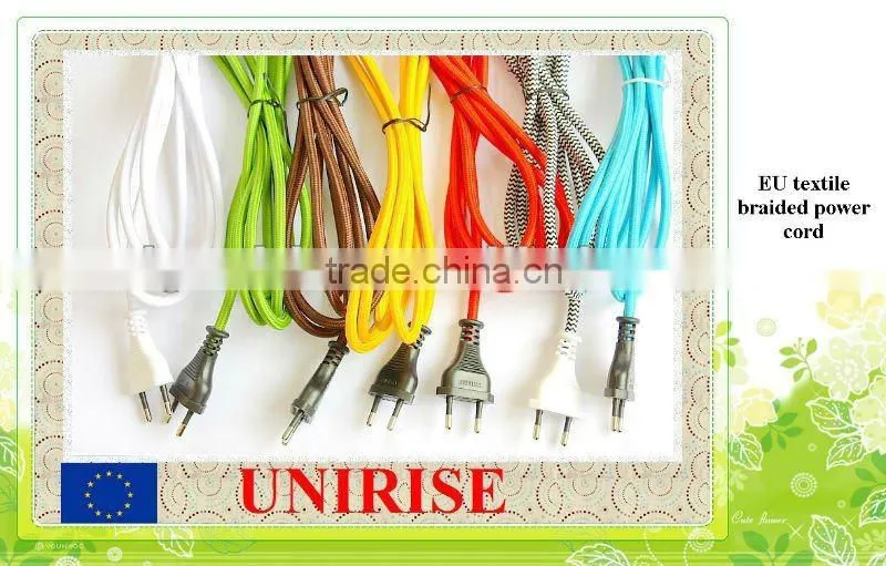 Red Nylon textile lamp power cord plug