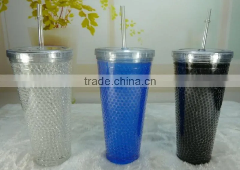PBA free Plastic double wall insulated Ice Mugs Freezer Beer Cup with Ice Gel