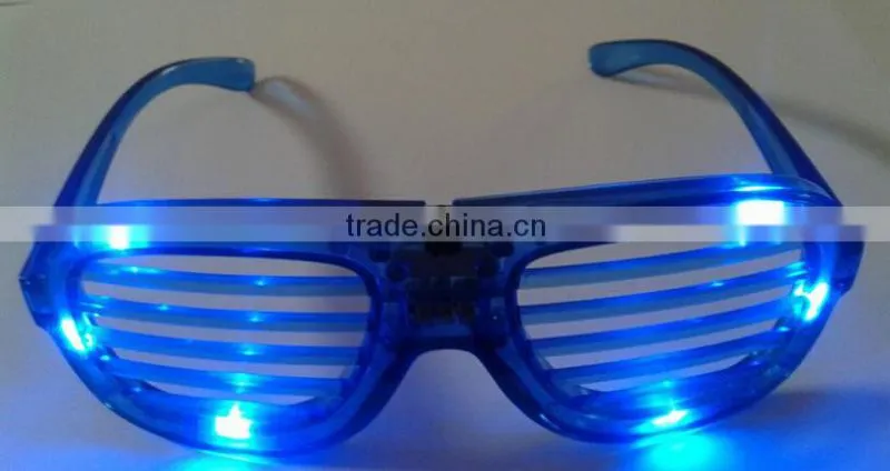 plastic red blue led Cute Shutters Shape LED Flash Glasses For Dances / Party Supplies Decoration