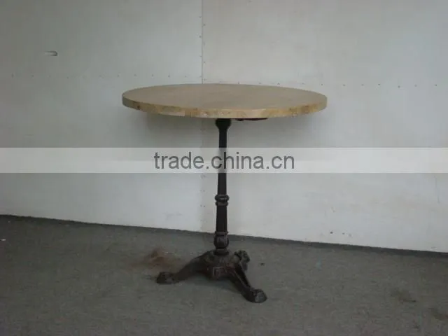industrial metal coffee table/antique round wooden top coffee table