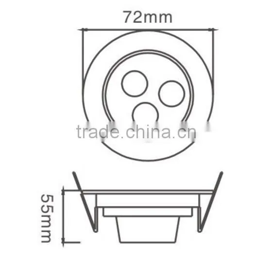 New style popular recessed led ceiling lights high brightness hot sale mini downlight 3W
