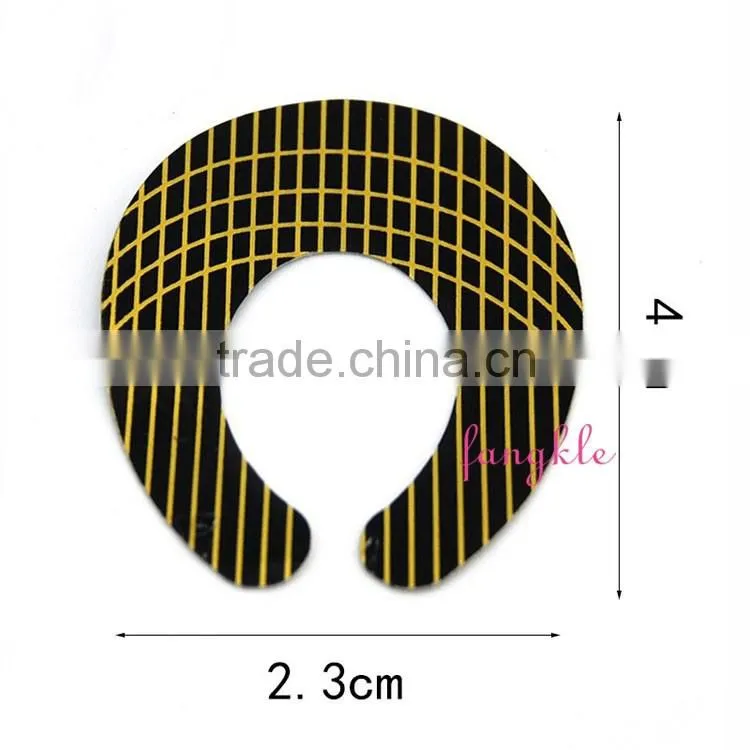 Hot wholesale golden cureved C nail forms for nail extention