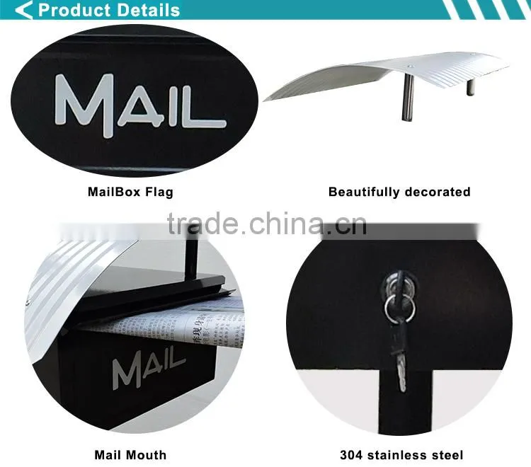 New Style Wrought Galvanized Free Standing Waterproof Letterbox