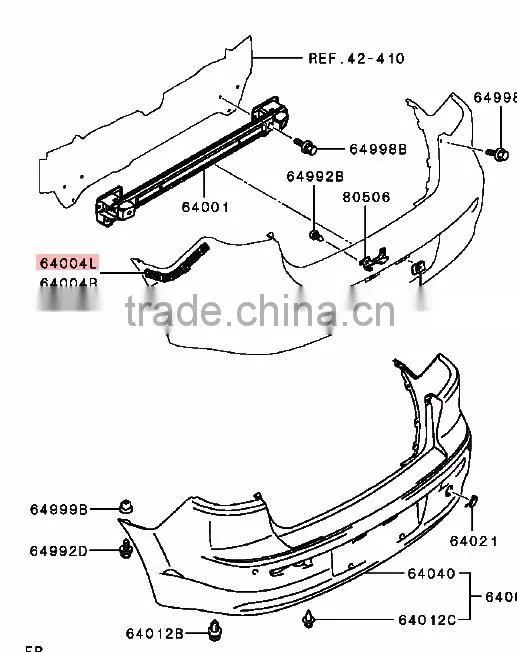 RR Bumper Face Support Bracket For Mitsubishi Lancer CY1A CY2A CY4A CY5A CY6A 6410C543