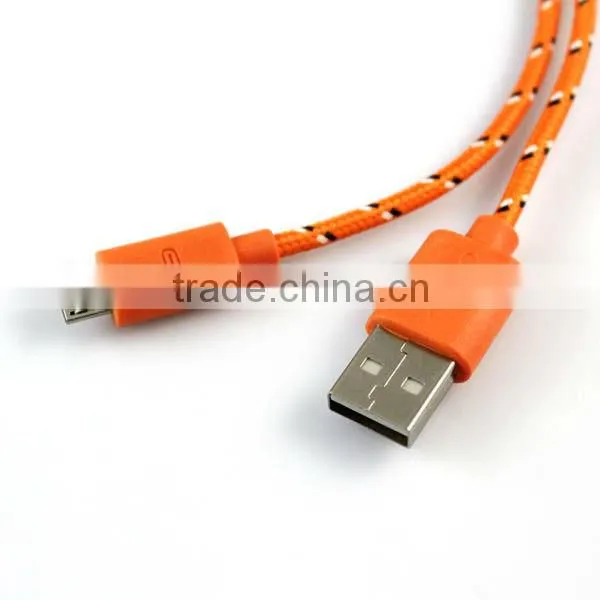 3ft Durable Fabric Braided Micro USB Sync & Charge Cable for Samsung Galaxy