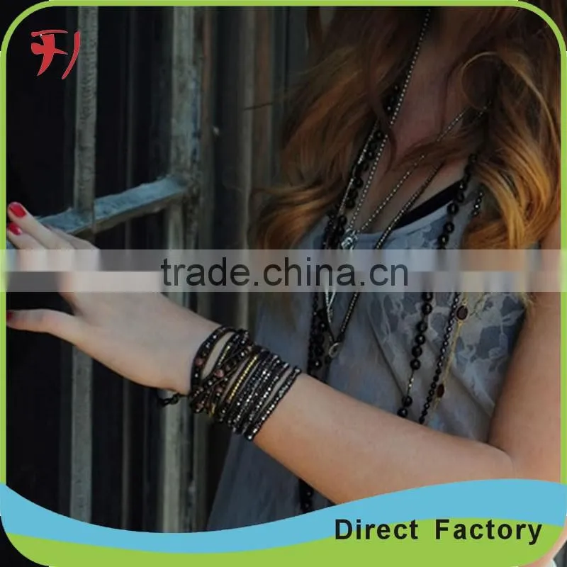 White And Brown Crystal Mix Wrap Bracelet On Contrasting Brown Leather With A Stainless Steel Clasp