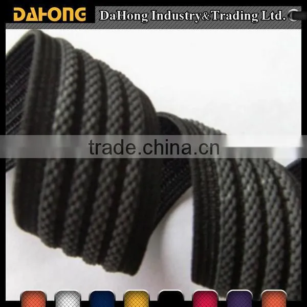 25mm flat black colour strong elastic band non-slip webbing
