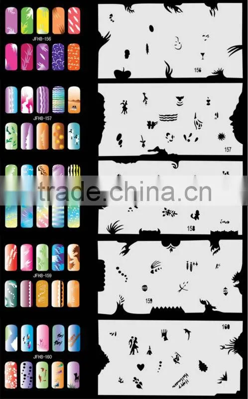 Airbrush Stencils For Nail Art Paint Air Brush Salon 320 Design (20 Sheets) Set No.8