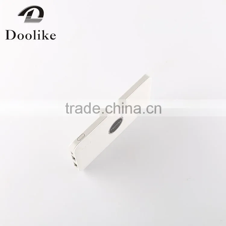 2016 Doolike Newest OEM/ODM Portable Mobile Power Bank For Phone 4000mA/6000mA/8000mA
