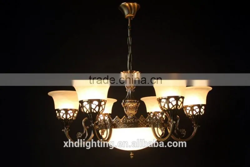 Large bronze Chandelier Coozen wrought iron Retro rustic lighting fixture