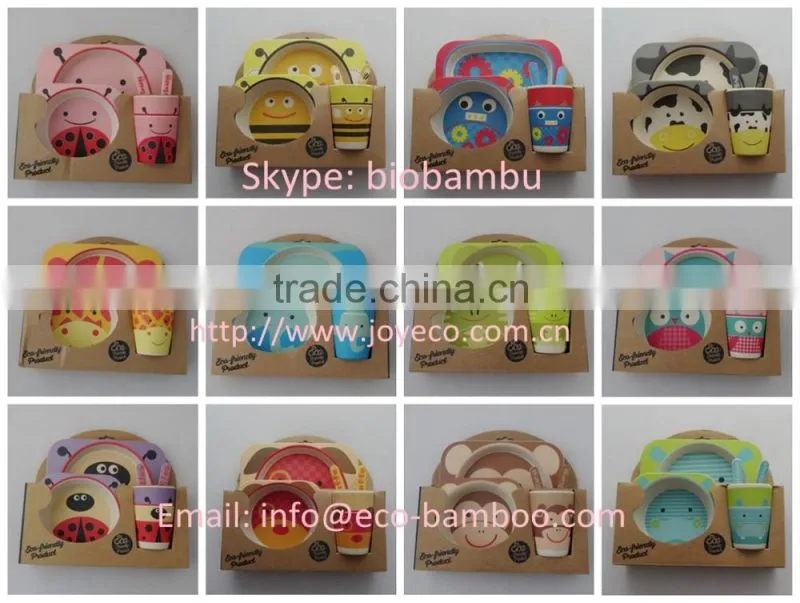 Eco bamboo fiber kids dinnerware sets