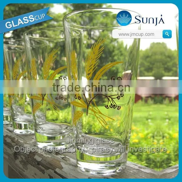 Factory price promotion decal beer barley gift glass tealight cup