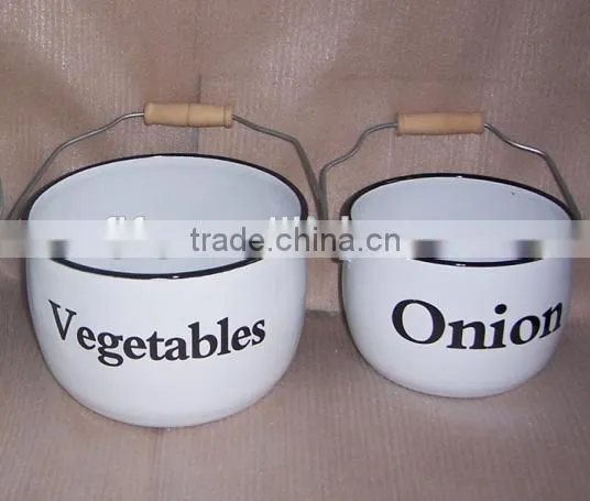 Fuquan metal enamel pot set, outdoor pot