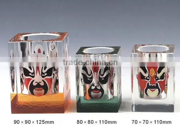 Custom Design Chinoiserie Office Crystal Pen Holder