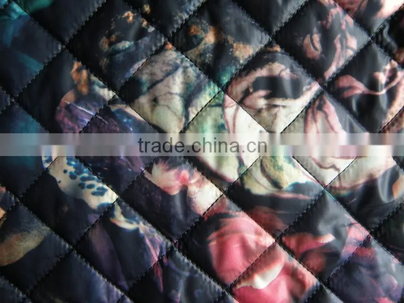 printed waterproof winter warm double-faced plaid taffeta quilting fabric