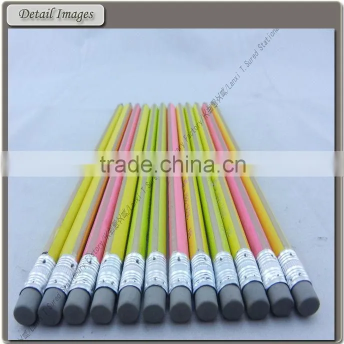 7'' School Black Wood Pencil With Eraser