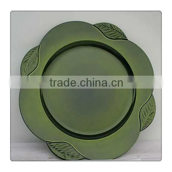 Decorative Plastic Green Charger Plates