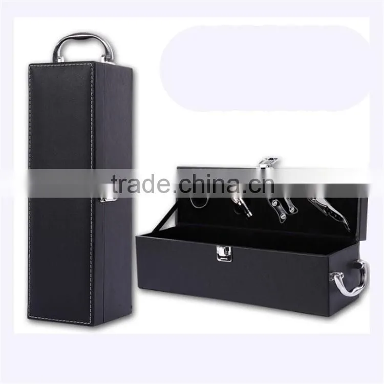 Luxury PU leather wine gift box set with foam insert