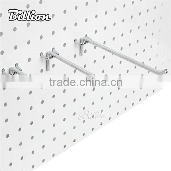 Chrome Hooks Wire Rack Supermarket Display Hooks For Pegboard