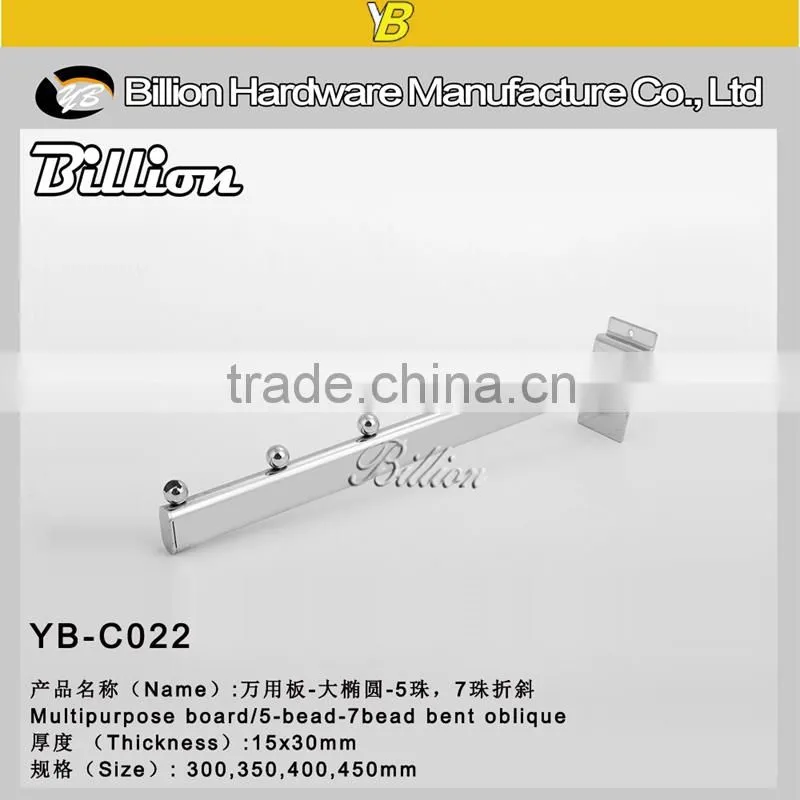 High quality Heavy duty security display hook slatwall chrome clothes hook