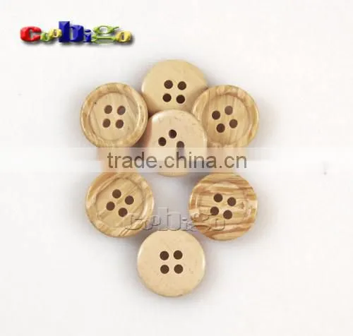 15mm(24L)Dia Deep Grain Imitation Wood Resin Round Buttons for Sewing Craft DIY Bag Appreal Accessories #FLN003-15B
