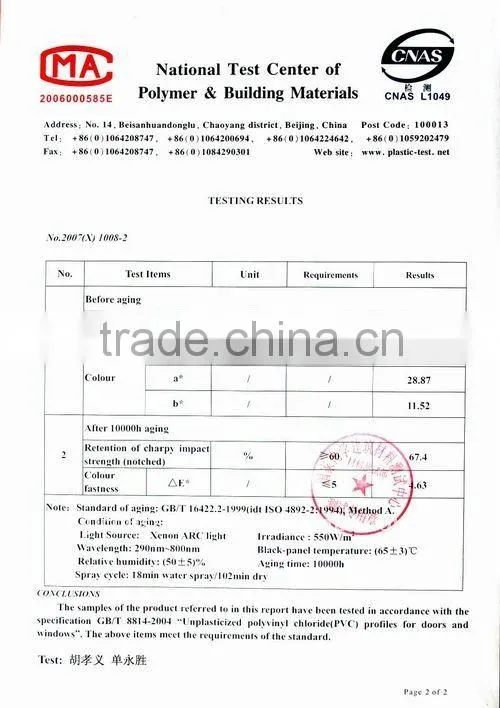 light weight color stable ASA pvc roof tile