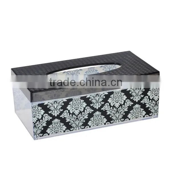 Baroque style printing plastic tissue box holder