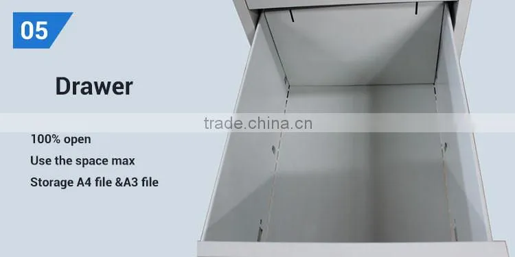 mobile 3 drawers custom made iron drawer locker