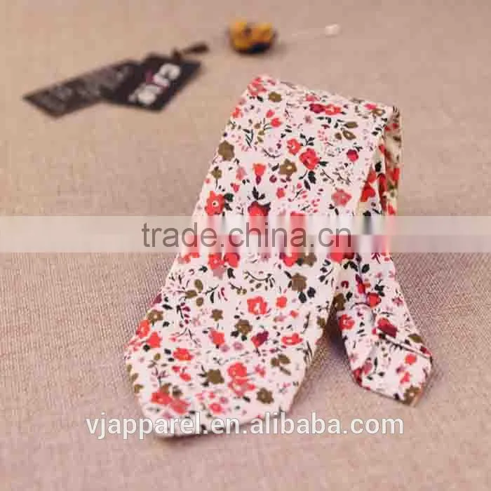 New Fashion High Quality Custom Print Cotton Skinny Neck Tie 2015