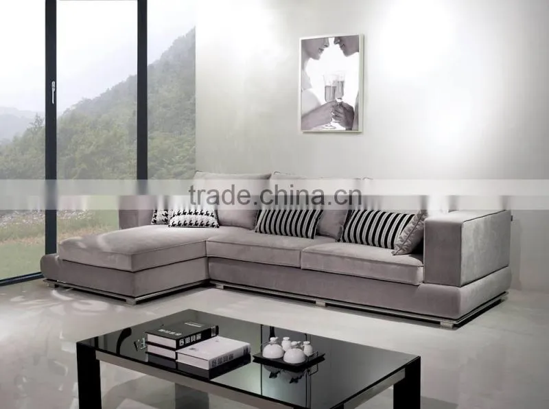 new design corner fabric sofa, L shape sectional home sofa set, living room furniture
