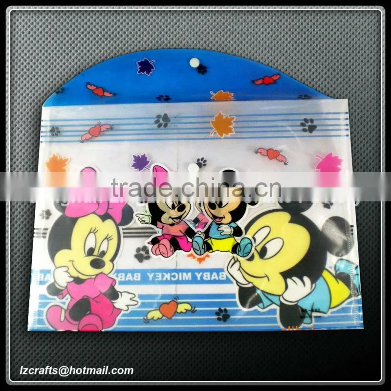 plastic classics A4 PP file folder/ Factory Price File Fold With Fastener/PP File Bag