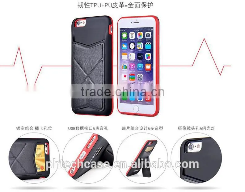New arrival transformers Angle style hard case for iPhone 6 with card slots