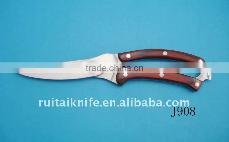 High quality kitchen scissors with color wooden handle