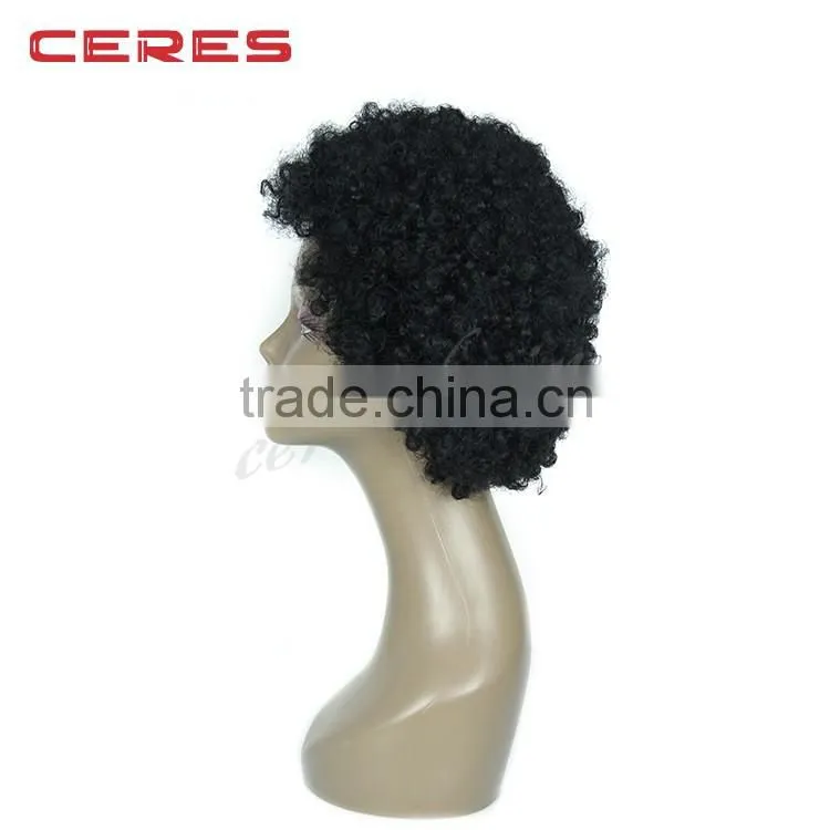 Natural black With Baby Hair Kinky Curly 100 human hair african american afro kinky human hair wigs