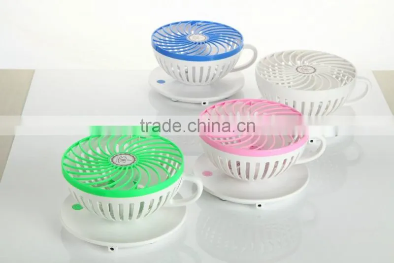wholesale Hot New Innovative Gift Usb Mini Fan Rechargeable Fan In Coffe Cup Design