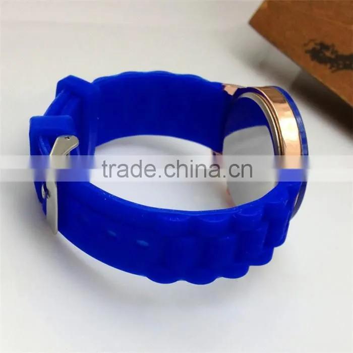 hot style silicone watch GENEVA fashion student Three eye quartz watch silicone rubber wristband watch