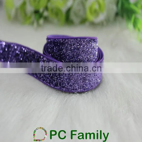 High quality wholesale eco-friendly glitter metallic elastic ribbon
