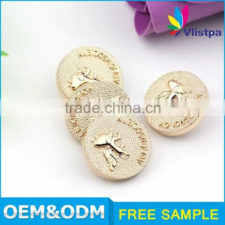 Newly promotional custom logo man metal alloy shank buttons