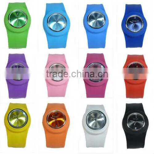 Good price for promotion Custom printed Logo silicone slap watch