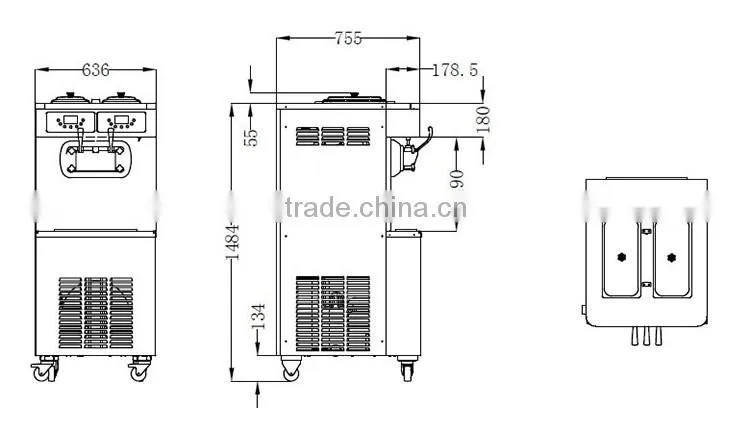 Pasmo high cost-performance big capacity soft serve ice cream machine