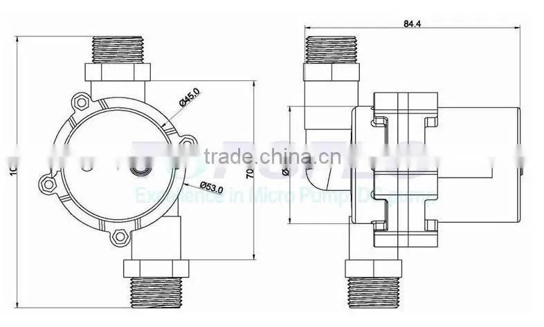 12V DC brushless SWH hot heat system pump