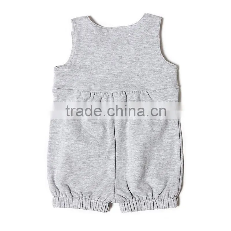 baby boy cute summer romper sleeveless grey rompers baby boy romper and sleep suits